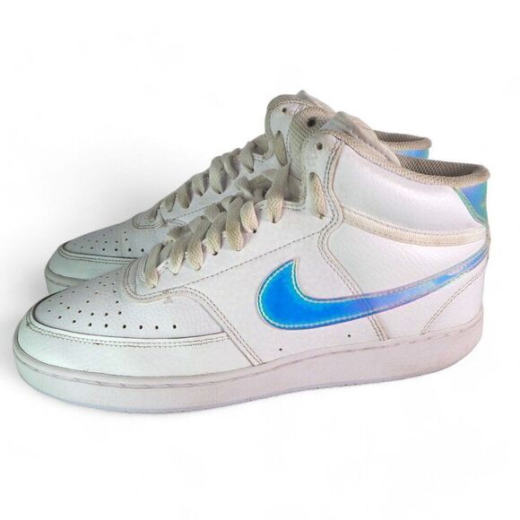 Nike Court Vision Mid 'White Iridescent' Sneakers FD0819-100 Women's 9 - Picture 2 of 11